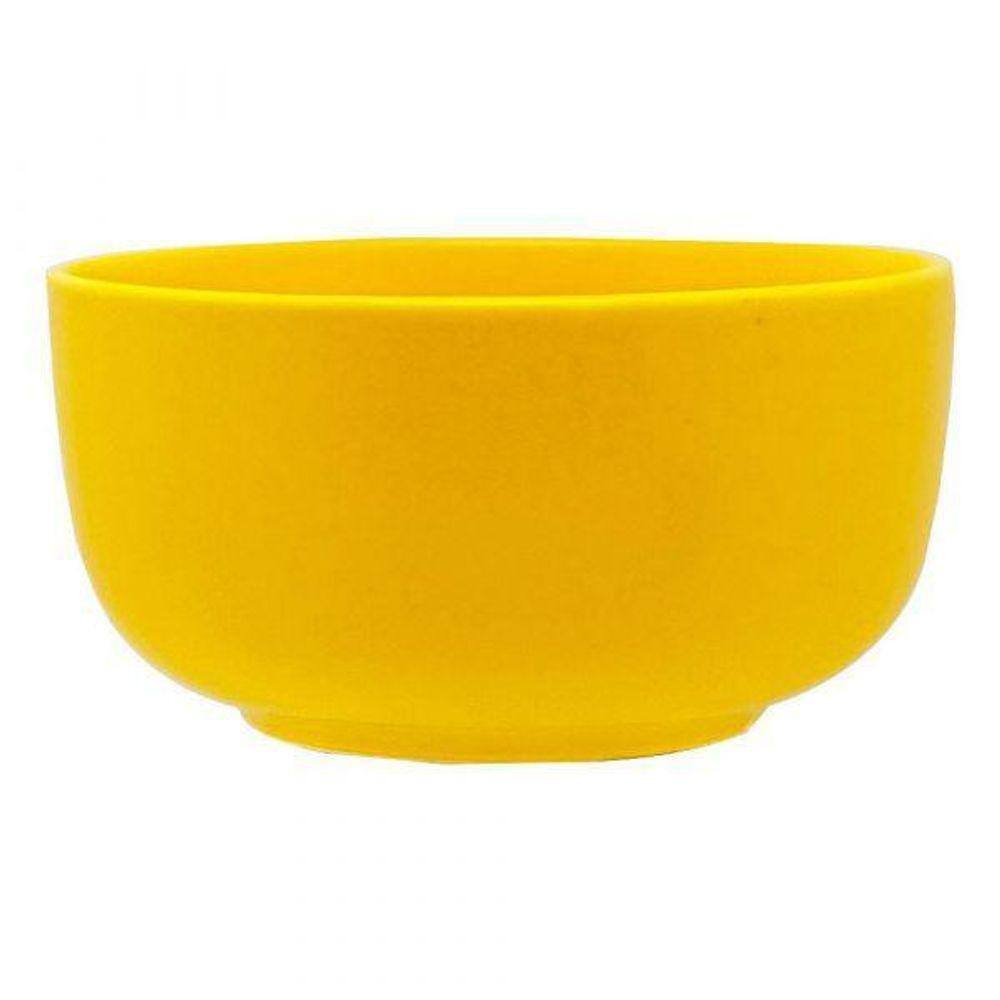 Jogo De Tigela Bowl Cerâmica Amarelo 340Ml 4Pçs