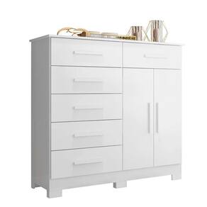 Cômoda New Xangai em MDP com 2 Portas e 6 Gavetas Star Confort