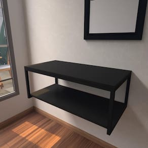 Aparador Industrial Preto Moderno Cantinho Café Escritorio Simples Bancada Suspensa