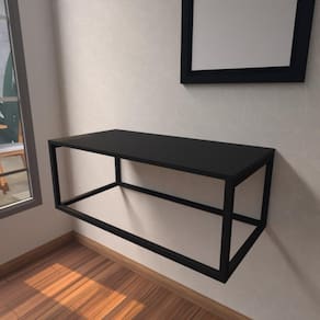 Aparador Industrial Preto Moderno Cantinho Café Escritorio Simples Bancada Suspensa