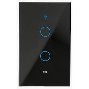 Interruptor Smart Touch Wifi Google Alexa 2 Teclas - Preto