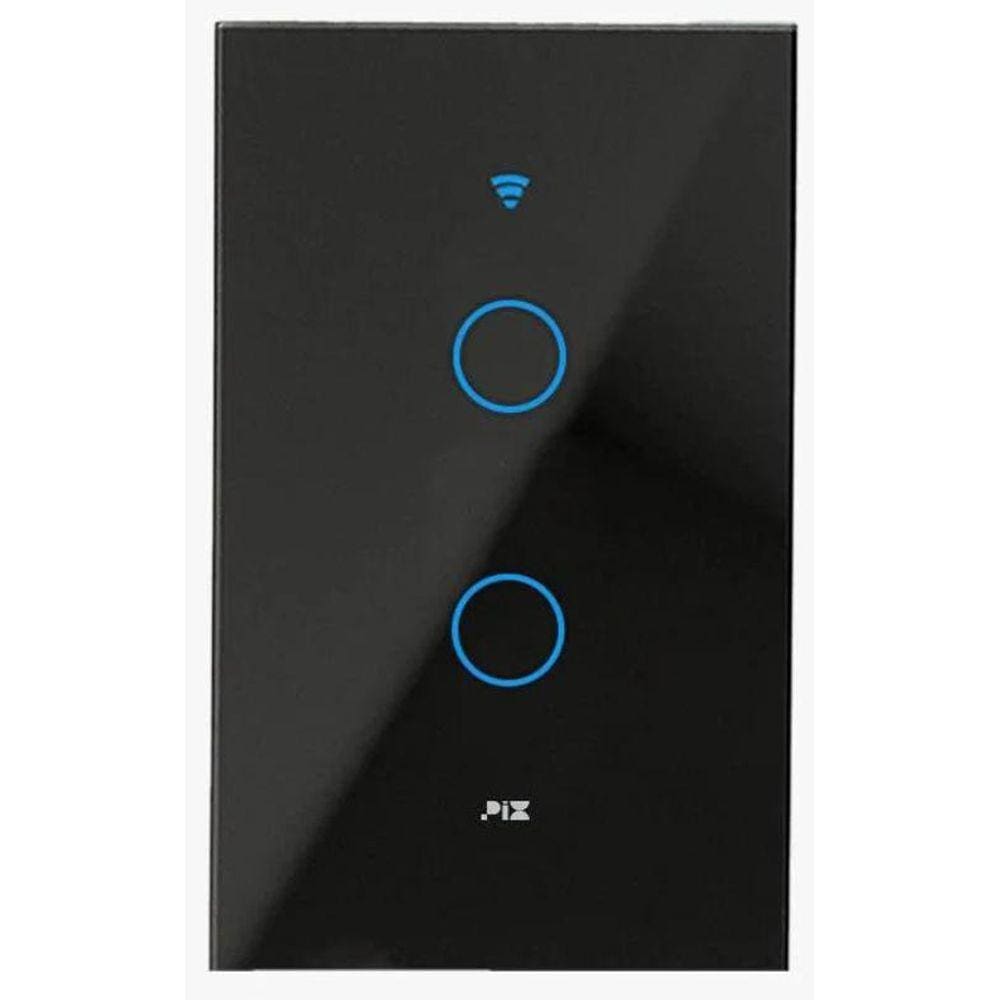 Interruptor Smart Touch Wifi Google Alexa 2 Teclas - Preto