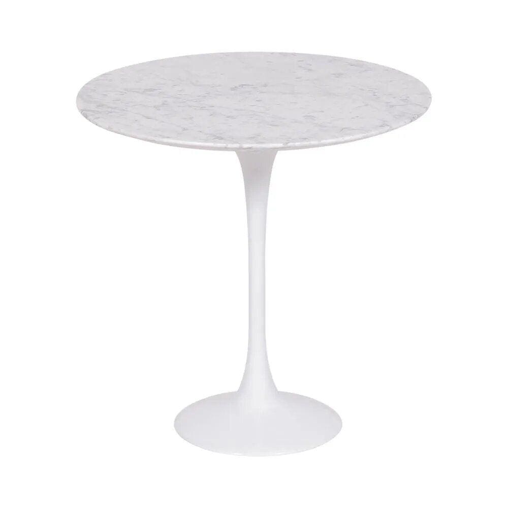 Mesa Saarinen Lateral Carrara 42cm - Base Branca