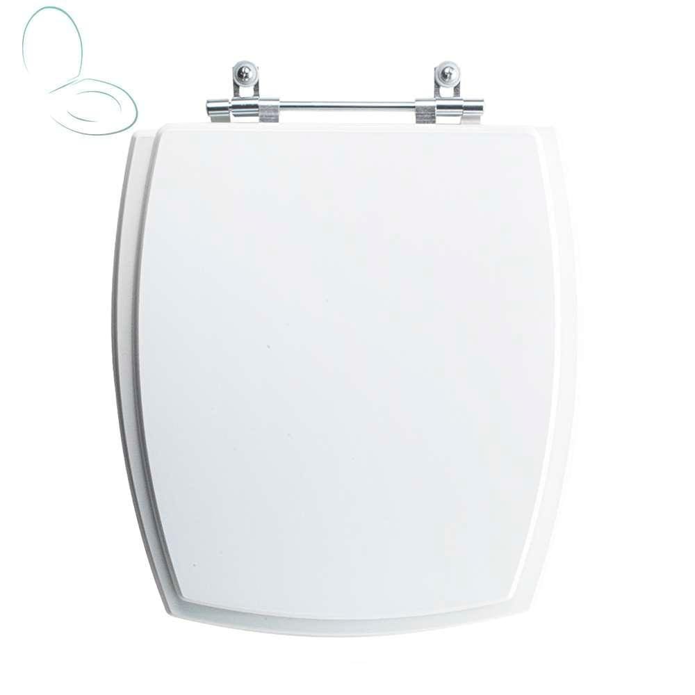 Assento Sanitário Tampa de Vaso Branco MDF Laqueado Anturius para bacia Luzarte
