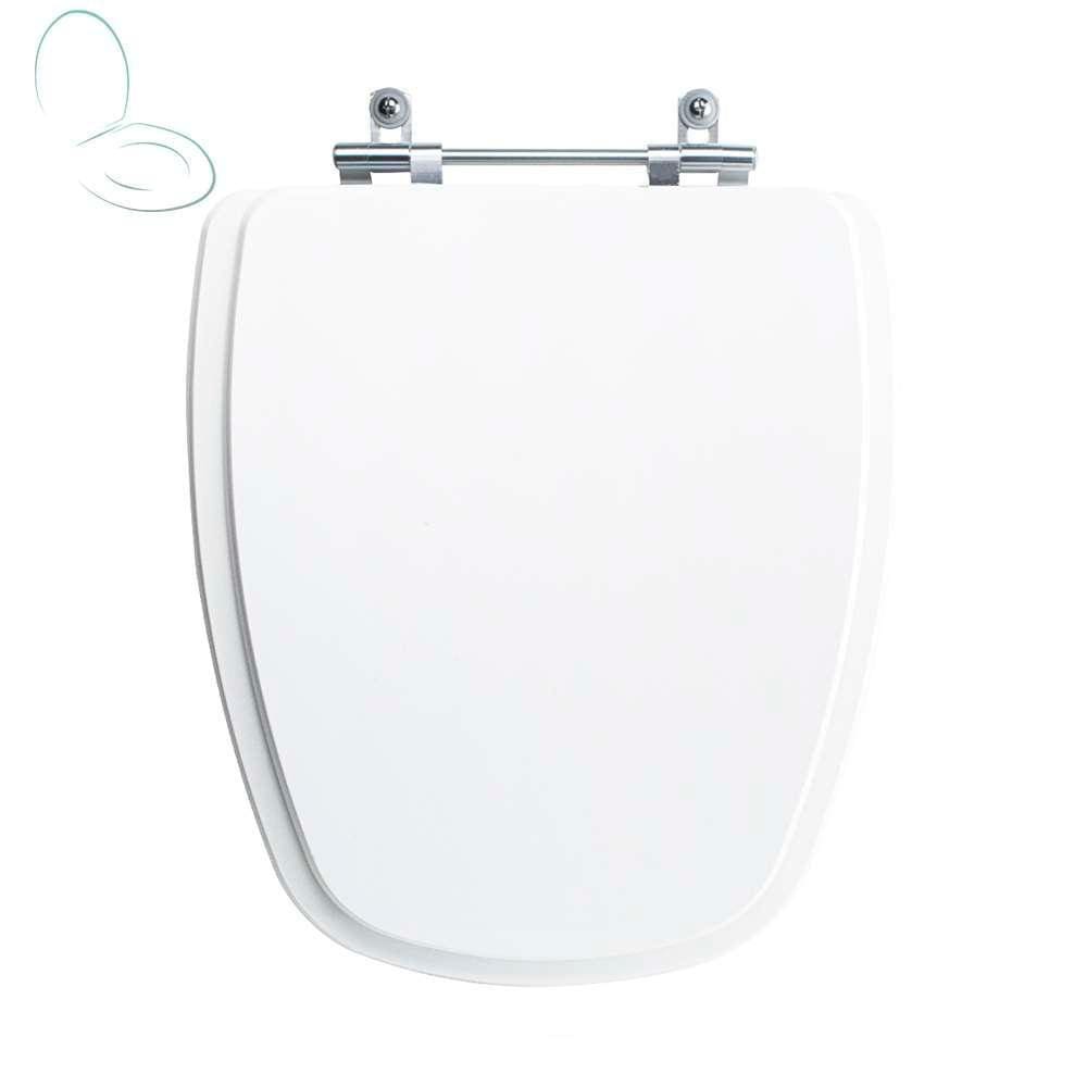 Tampa Vaso Sanitário Madeira Laqueada Optima Branco para bacia Sensea