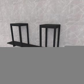 Prateleira Industrial Suspensa Estante Parede Nicho Preto Ferro E Madeira Suporte Pratileira