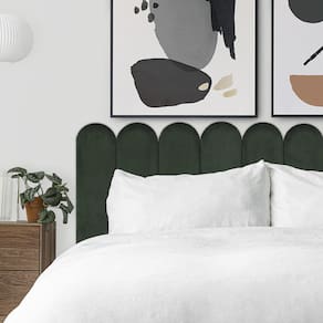 Cabeceira Nuvem Estofada Suede Para Cama Box Verde - Módulo 20x60