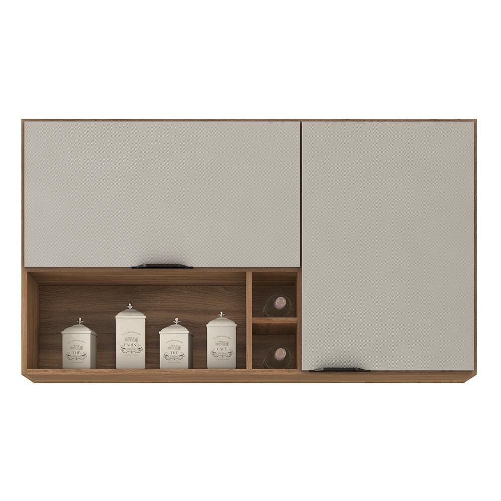 Armário Aéreo Firenze 120cm 2 Portas com Nichos - Demóbile