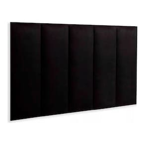 Cabeceira Modulada De Cama Solteiro Quarto Kit Com 5 Preto