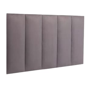 Cabeceira Modulada De Cama Solteiro Quarto Kit Com 5 Cinza