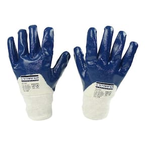 Luva de Segurança Malha Tricotada Revestida de Nitrílico Parcial Azul Tamanho XG CA 49476 - Starfer