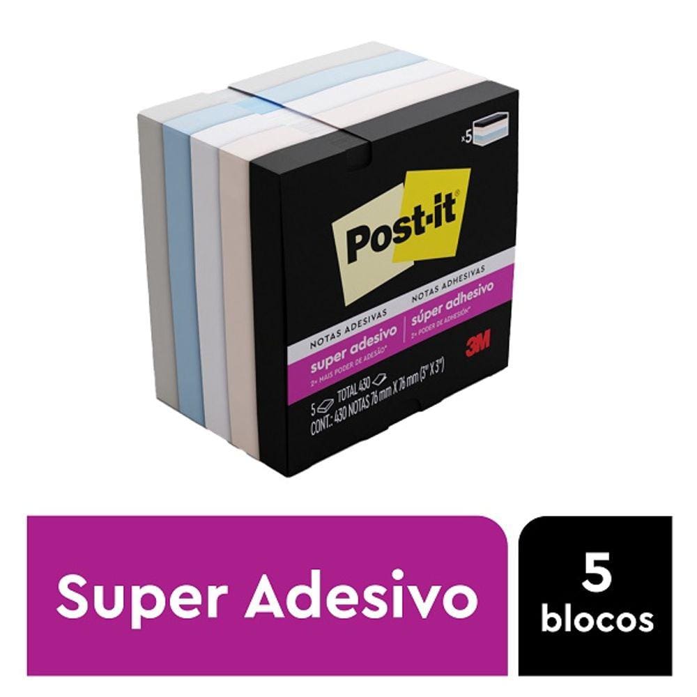 POST-IT Serenidade 76MM X 76MM 5 Blocos