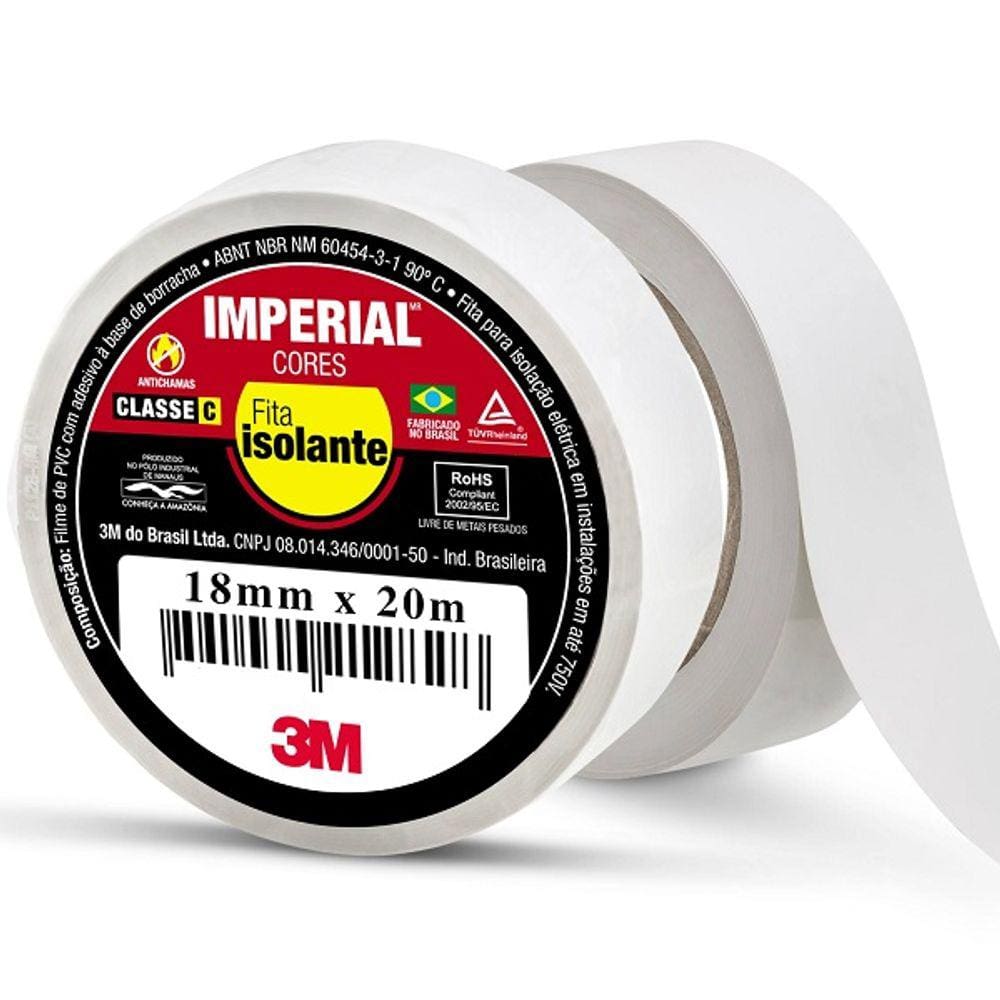 Fita Isolante 3M Imperial 18MM X 20M Branca