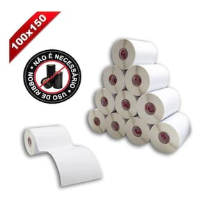 10 Rolos Etiqueta 10X15 100X150 Térmica Adesiva Serrilha