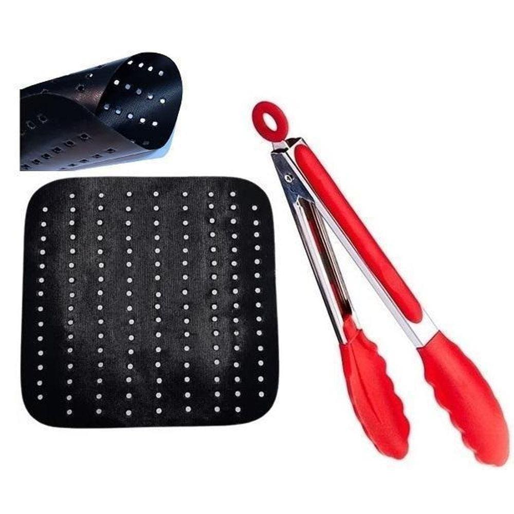 Kit Tapete Teflon Para Airfryer Modelo 21 Cm + Pegador Pinça