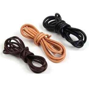 Tira De Couro Liso 3Mm Hr-30N Natural Com 2Mts - Kit