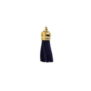 Pingente Tassel De Camurça 3 Cm Mf-46 Azul Escuro 12 Un