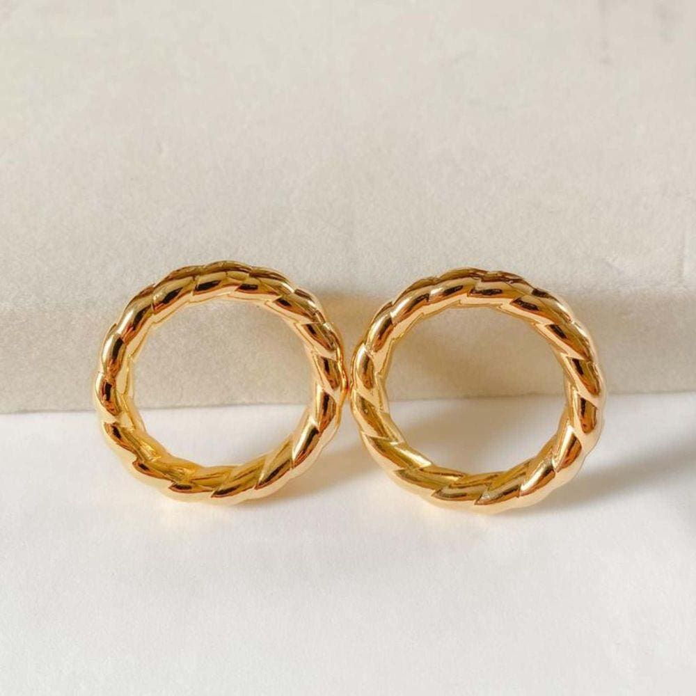 Argola Aro Grosso - Banhado em Ouro 18k