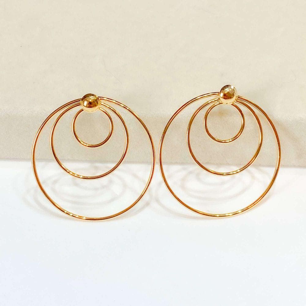 Argola Tripla Fixa - Banhado em Ouro 18k