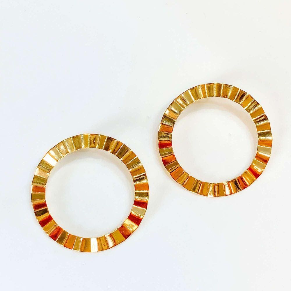 Argola Grande Frontal - Banhado em Ouro 18k