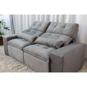 Sofá Retrátil e Reclinável com 2,00m de Largura em Tecido Suede