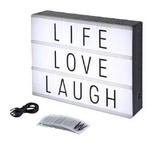 Letreiro Quadro Led Light Box Cinema A4 Com 96 Letras Número