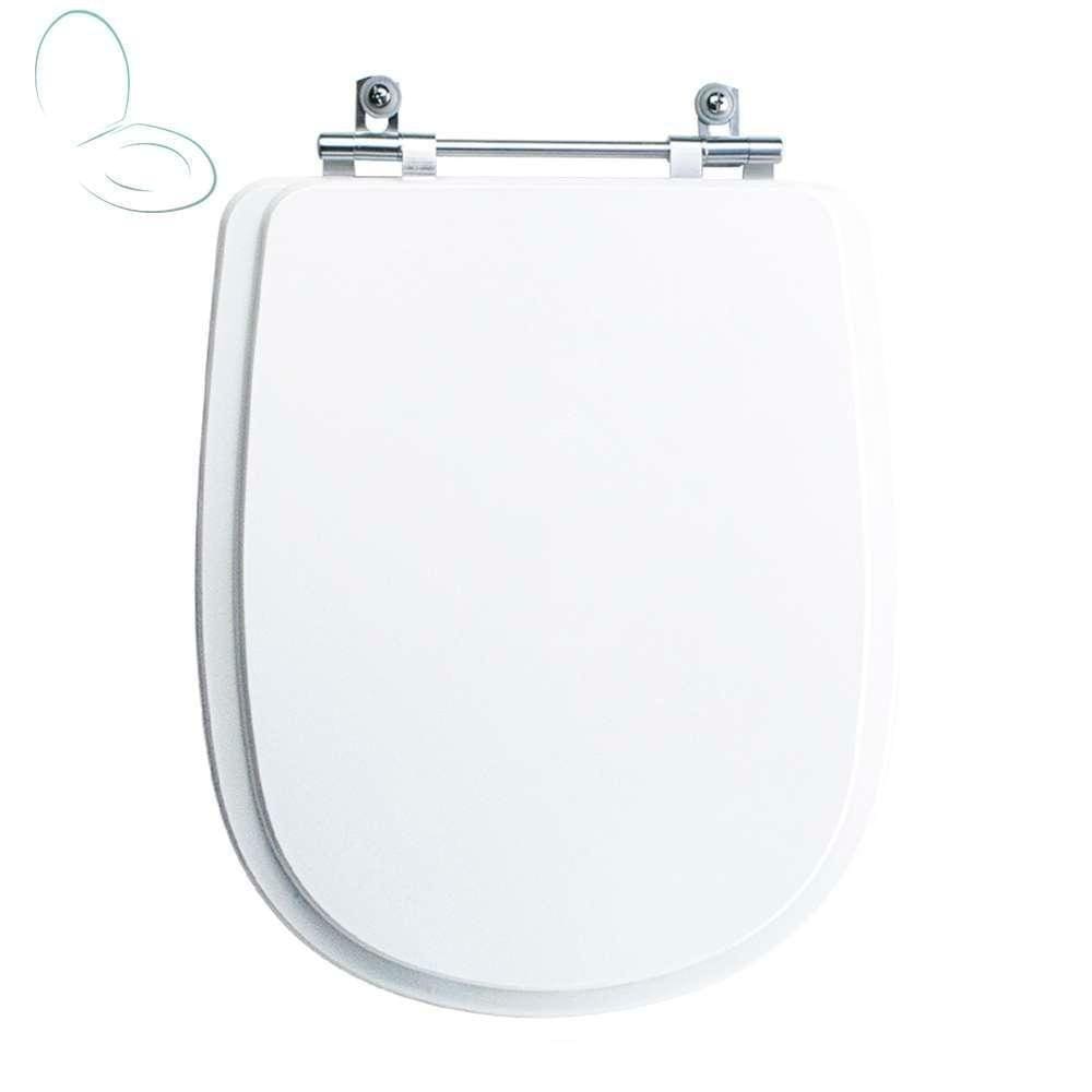 Assento Sanitário Tampa De Vaso Branco Mdf Laqueado Paris Para Bacia Ideal Standard
