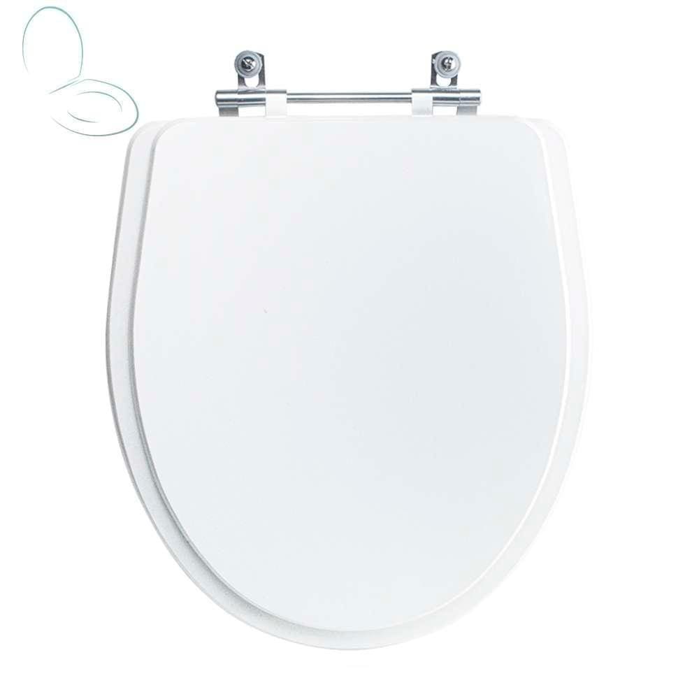 Assento Sanitário Tampa De Vaso Branco Mdf Laqueado Laura Para Bacia Roca