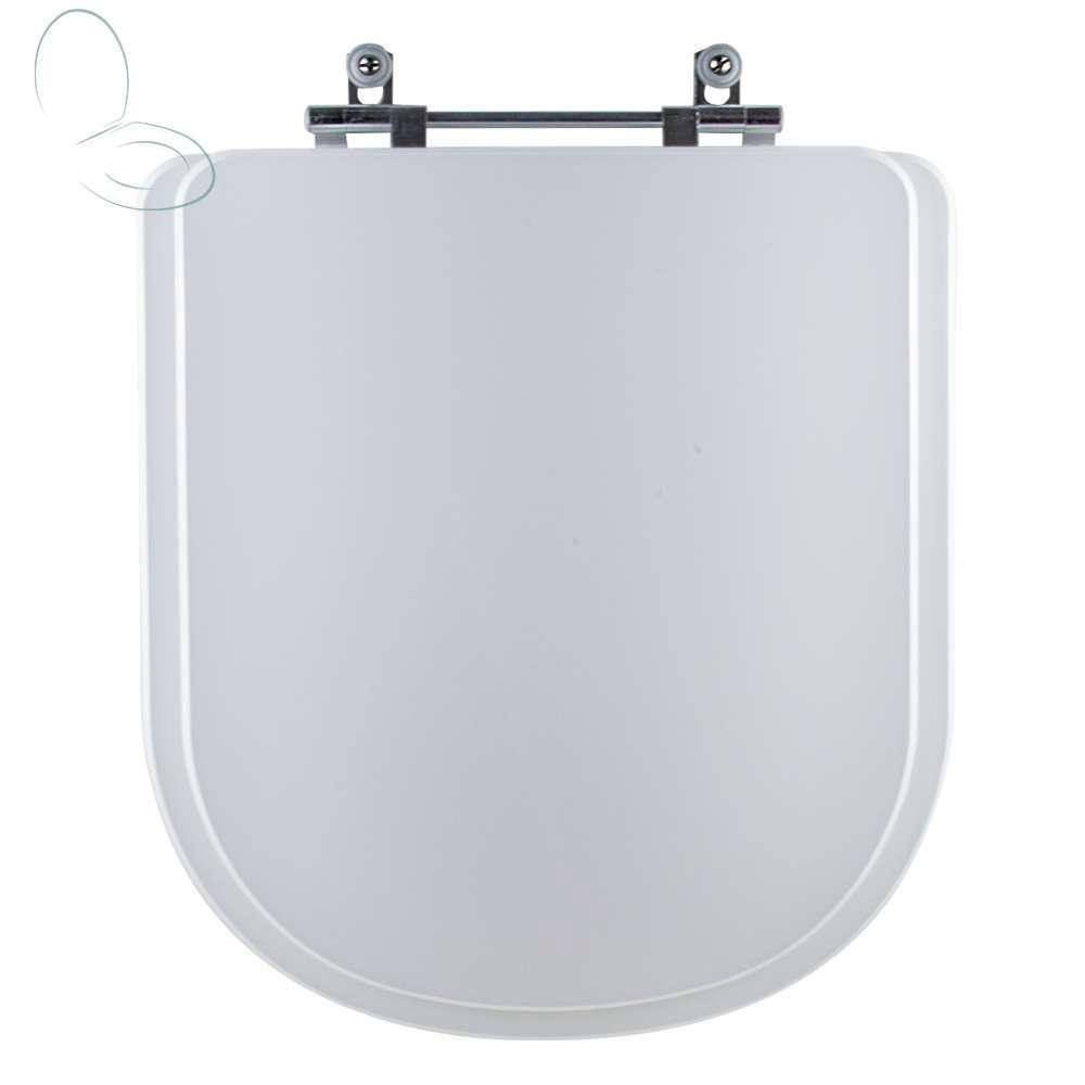 Assento Sanitário Tampa De Vaso Branco Mdf Laqueado Loren Square Para Bacia Lorenzetti