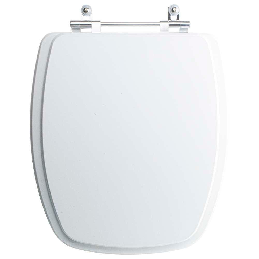 Tampa Vaso Sanitário Madeira Laqueada Primula Plus Branco Para Bacia Fiori