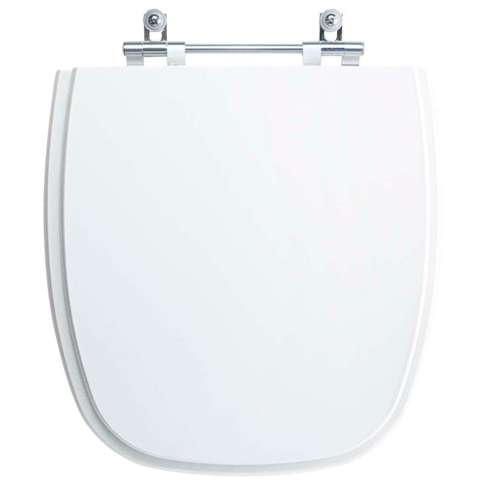 Assento Sanitário Tampa De Vaso Branco Resina Poliester Savary Para Bacia Eternit