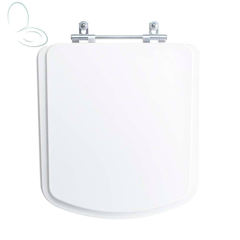 Assento Sanitário Tampa De Vaso Branco Resina Poliester Lirio Para Bacia Fiori