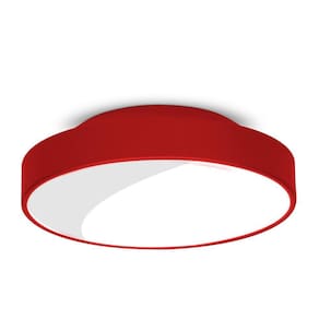 Plafon Moderno Redondo Vermelho 7651 Soq 27 2L -Bivolt