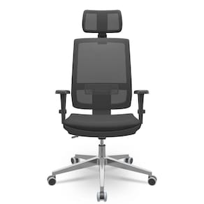 Cadeira Brizza Tela 3D Backplax Apoio Aluminio - Aero Preto
