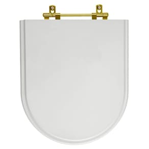 Assento Sanitario Poliester Carrara Cinza Real Para Vaso Deca Com Ferragem Dourada