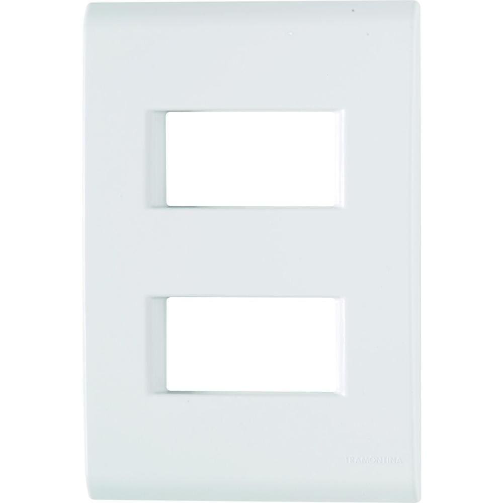 Placa 2 Postos Afastados 4x2 Tramontina Liz Branca 120 Unidades