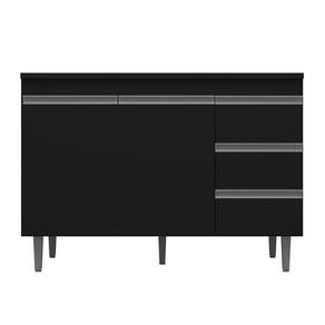 Balcão de Cozinha Madrid para Pia de 120cm Preto - Montanaris Decor