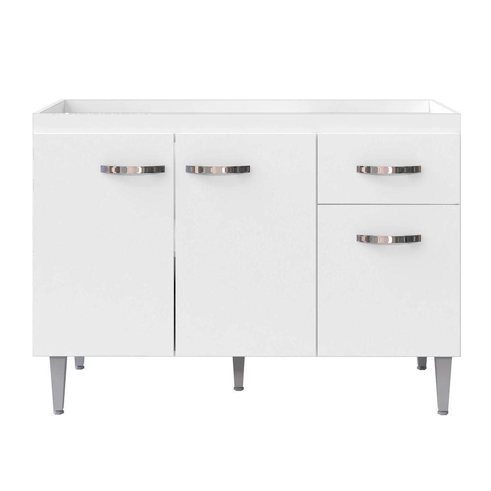 Balcão de Cozinha Elsa para Pia de 120cm Branco - Montanaris Decor