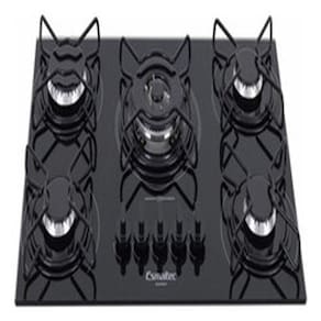 Cooktop Gás 5 Bocas Vidro Gourmet Bivolt 68x46cm - Esmaltec