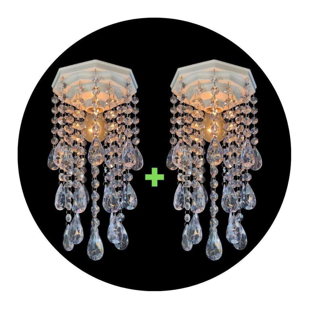 Kit 2 Lustres Acrílico Transparente 31cm Bivolt E27
