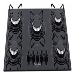 Cooktop A Gás 5 Bocas Vidro Bivolt 68x46x5,5cm - Esmaltec