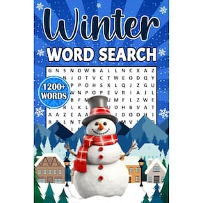 Livro de quebra-cabeça de busca de palavras VERSAINSECT Winter 1200 palavras para adultos