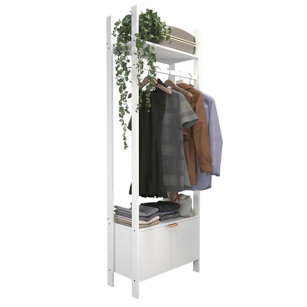 Roupeiro Arara Guarda Roupa Solteiro Cabideiro Com 2 Portas