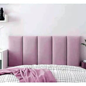 Cabeceira Deluxe Veludo Alemão Rosê Para Cama Box Solteiro