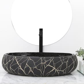 Kit Cuba Pia Louça Cerâmica Banheiro Torn E Vál Preta S31