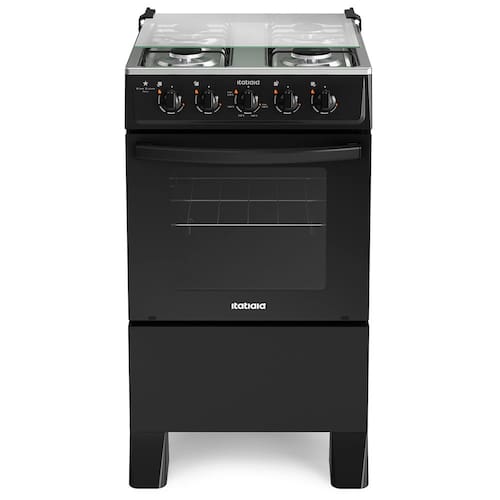 Fogão 4 Bocas à Gás Itatiaia Star Clean New Acendimento Manual e Forno Limpa Fácil Preto - Bivolt