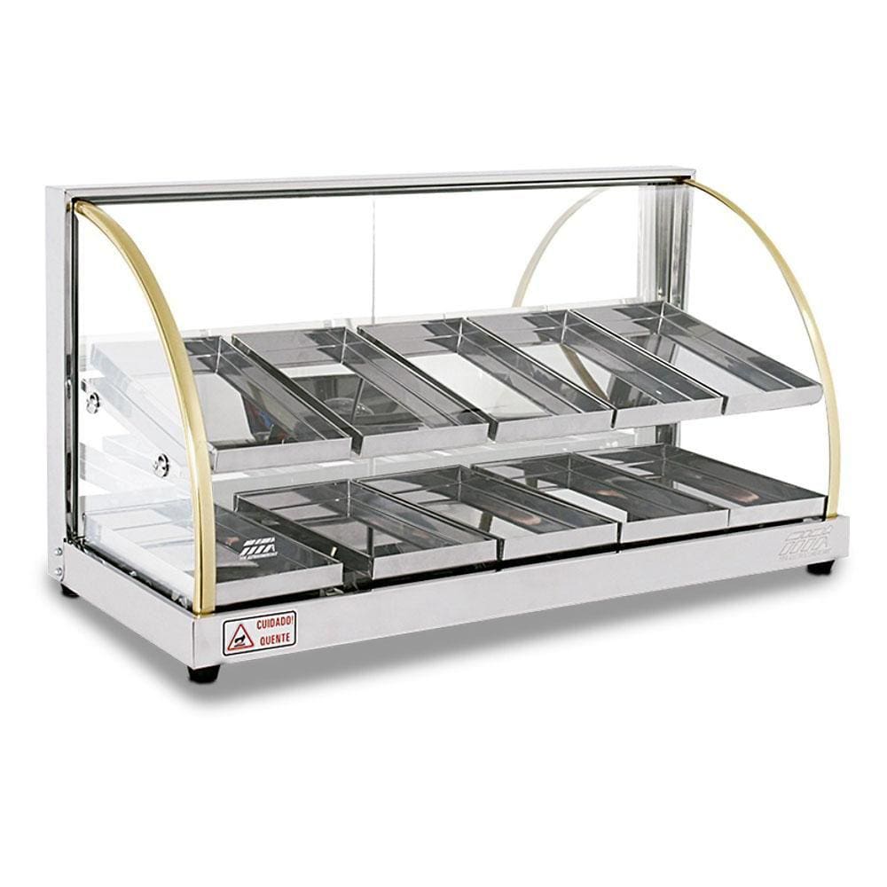 Estufa Vitrine para Salgados Dupla com 10 Bandejas Linha W - Titã