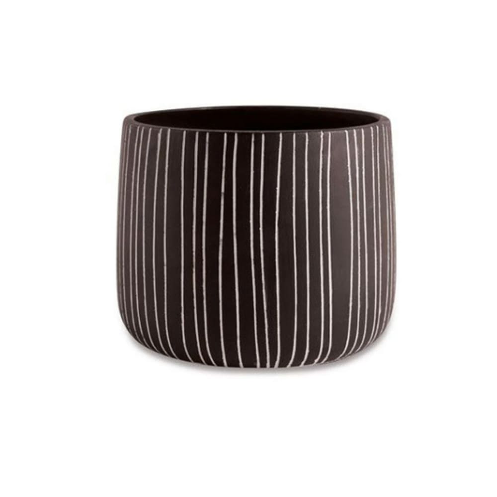 Cachepot Em Cimento Textualizado Preto P - Mart
