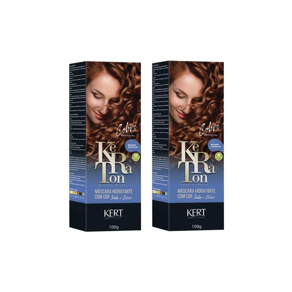 Coloração Keraton Banho De Brilho Cobre Ruivo Natural-Kit2Un