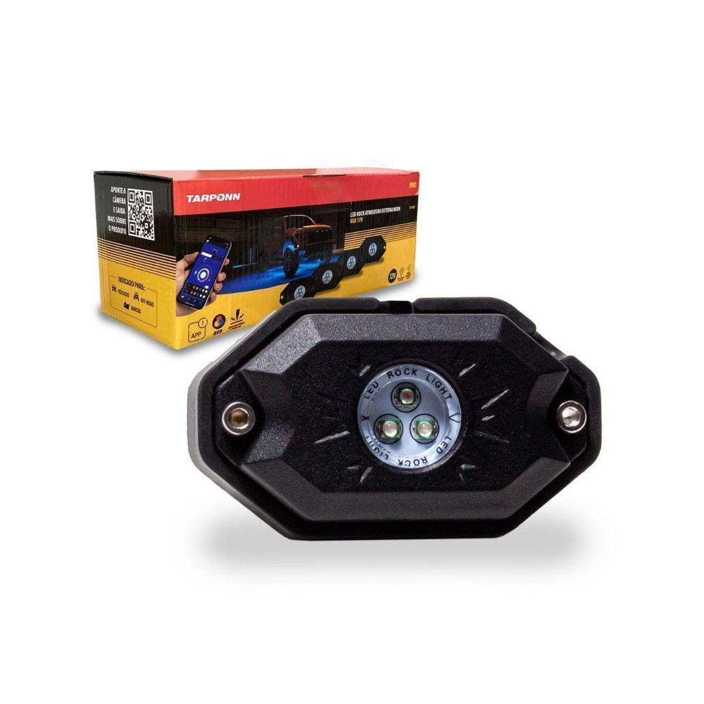 Kit 4 Leds Rock Tarponn Atmosfera Externa Rgb Bluetooth